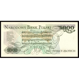 Poľská ľudová republika, 5000 zlotých 1982 A - poradové číslo