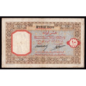 Syria, Banque de Syrie et du Grand-Liban, 10 livres 1939