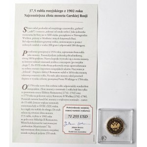 Russia, Nocholas II, 100 Franks 37,5 rouble 1902 - replica