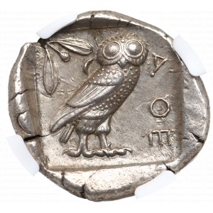 Griechenland, Attika, Athen, Tetradrachma um 440-404 v. Chr. - Eule NGC Ch AU