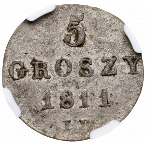 Herzogtum Warschau, 5 Groszy 1811 IB - NGC AU Details