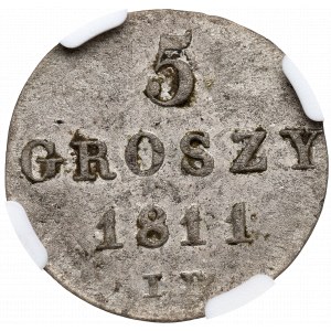 Duchy of Warsaw, 5 groschen 1811 - NGC AU Details