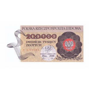 Polská lidová republika, 200 000 zlotých 1989 F