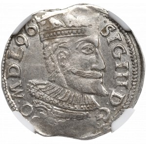 Žigmund III Vasa, Trojak 1596, Wschowa - NGC MS61