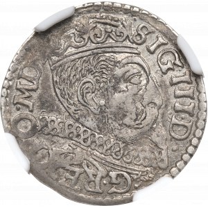 Sigismund III Vasa, Trojak 1599, Poznań - unbeschriebene Hybride NGC AU55