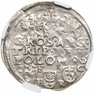 Sigismund III, 3 groschen 1596, Fraustadt - NGC MS61