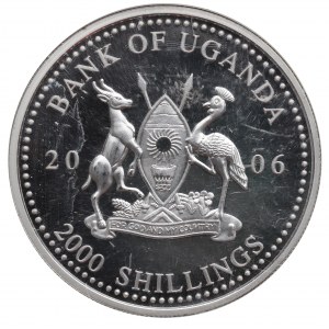 Uganda, 2000 šilingov 2006 - Ján Pavol II
