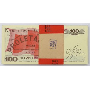 PRL, Paczka bankowa 100 złotych 1986 Waryński - seria SA