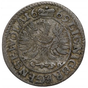 Slezsko, knížectví legnicko-brzesko-wołowskie, 3 krajcary 1669, Brzeg - WOLA