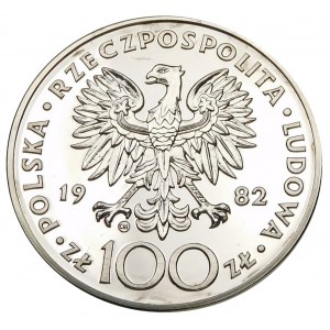 Volksrepublik Polen, 100 Zloty 1982 Johannes Paul II - in einem Etui mit Zertifikat
