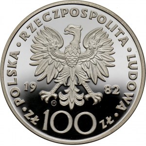 Volksrepublik Polen, 100 Zloty 1982 Johannes Paul II, Spiegelmarke
