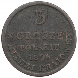 Königreich Polen, Nikolaus I., 3 Pfennige 1826
