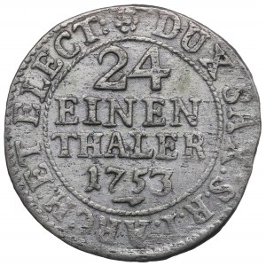 August III Sas, 1/24 Taler 1753, Dresden