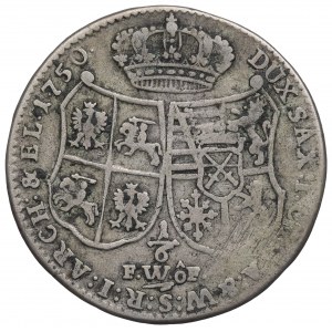 August III Sas, 1/6 thalier 1750