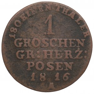 Posenské veľkovojvodstvo, 1 groš 1816, Berlín - tučné písmená