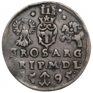 Zygmunt III Waza, Trojak 1595, Wilno - herb Chalecki