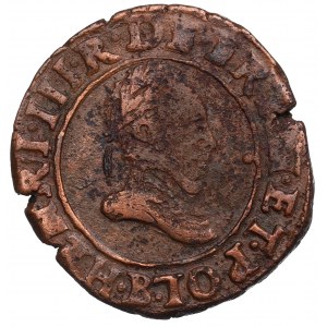Henryk Walezy, Podwójny denar turoński 1589, Rouen