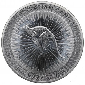 Austrália, 1 2022 USD - unca čistého striebra