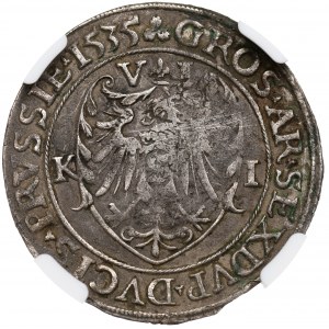 Prusy Książęce, Albreht Hohenzollern, Szóstak 1535, Królewiec - NGC AU Det.