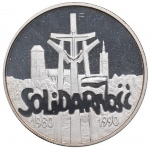 Třetí republika, 100 000 zlatých 1990 Solidarita - NGC PF69 Ultra Cameo, silná