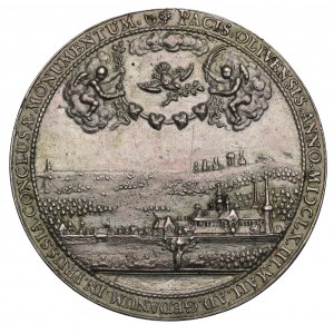 Ján II Kazimír, medaila Olivský mier 1660, Höhn - strieborný odliatok