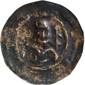 Mieszko III Starý, Gniezno, hebrejský brakteát, kníže v přilbě s palmovým listem - vzácný