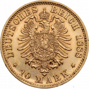 Německo, Bavorsko, 10 marek Mnichov 1888 D - RARE