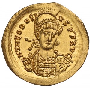 Roman Empire, Theodosius II, Solidus Constantinople 443-450 AD