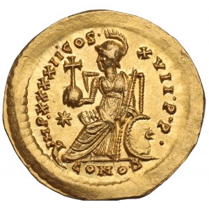 Roman Empire, Theodosius II, Solidus Constantinople 443-450 AD