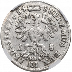 Vévodství pruské, Fridrich Vilém, Ort 1684, Königsberg - NGC AU58