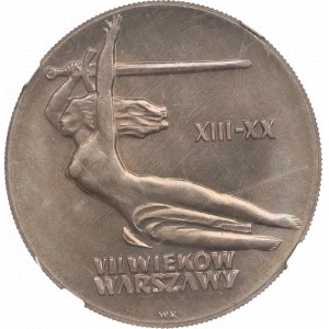 PRL, 10 Zloty 1965 VII wieków Warszawy - NGC MS66