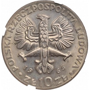 PRL, 10 zlotých 1965 VII wieków Warszawy - NGC MS66