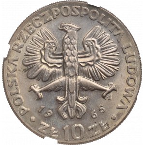 PRL, 10 złotych 1965 VII wieków Warszawy - NGC MS66