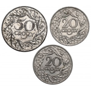 II RP, Zestaw 20-50 groszy 1923-38