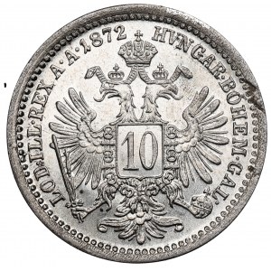 Rakousko-Uhersko, Franz Joseph, 10 krajcars 1872 - Fenomenální !