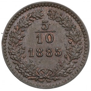 Österreich, 5/10 krajcar 1885