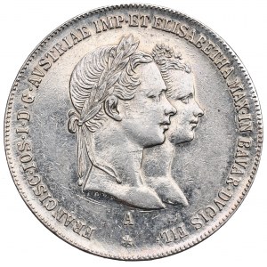 Rakousko-Uhersko, Franz Joseph, 1 gulden 1854, Vídeň