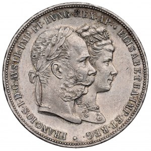 Austria, Franz Joseph I, 2 gulden 1879 - silver wedding