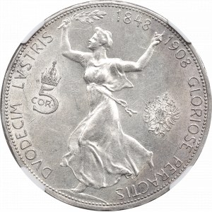 Rakousko, František Josef, 5 korun 1908 - 60. výročí vlády NGC MS61