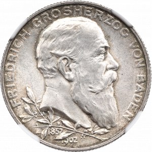 Německo, Bádensko, Fridrich I., 2 známky 1902 - 50. výročí vlády NGC MS62
