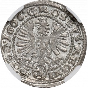 Žigmund III Vasa, Grosz 1606, Krakov - OKAZOWY ex Pączkowski NGC MS65