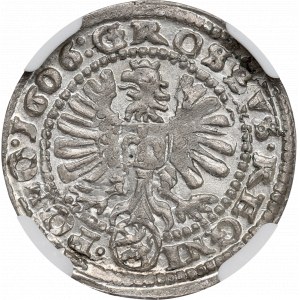Sigismund III, Groschen 1606, Cracow - NGC MS65