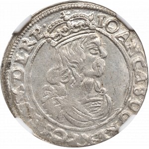 Jan II Kazimír, šestý z roku 1663, Bydgoszcz - ex Pączkowski NGC MS63