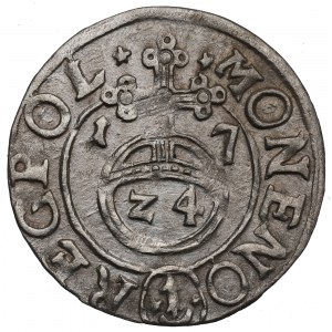 Žigmund III Vasa, poltopánka 1617, Bydgoszcz - Sas in oval/P M D L