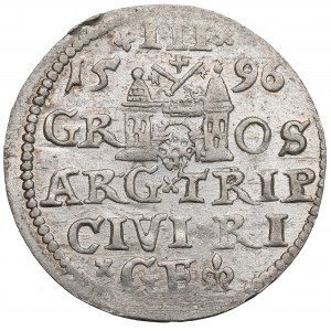 Zygmunt III Waza, Trojak 1596, Ryga - menniczy