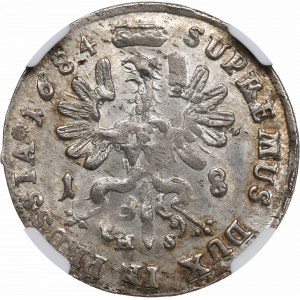 Kniežacie Prusko, Fridrich Viliam, Ort 1684, Königsberg - NGC MS62