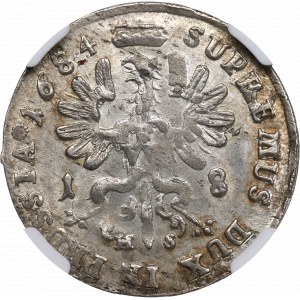 Prusy Książęce, Fryderyk Wilhelm, Ort 1684, Królewiec - NGC MS62