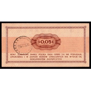 Pewex, dárkový certifikát, 5 centů 1969 GA