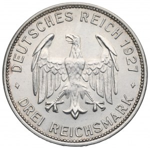 Německo, Výmarská republika, 3 Marks 1927 - 450 let univerzity v Tubingenu