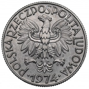 PRL, 5 Zloty 1974 Rybak - słoneczko